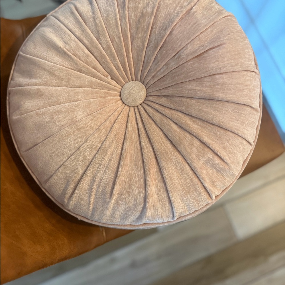 New Blush Round Tufted Decorative Pillow - Home Accents